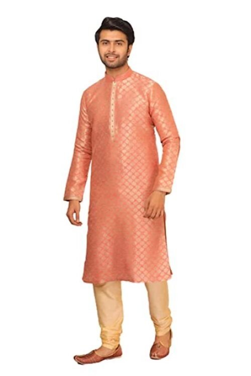 Manyavar Men’s Silk Blend Regular Kurta