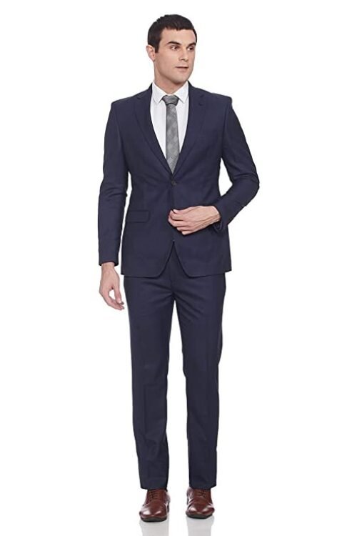 Raymond Men’s Poly Viscose Notch Lapel Suit (RMDX01827-V8_Purple_Small)