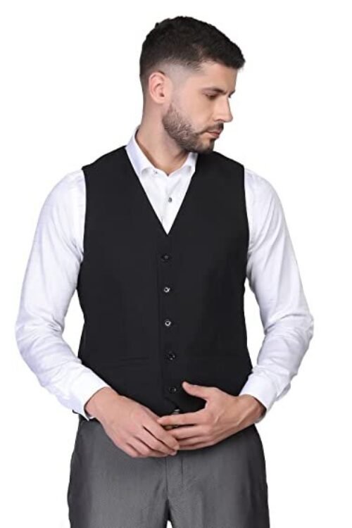 blackberrys Men’s Formal V-Neck Slim Fit Waist Coat-NL-JQ-BRINO4