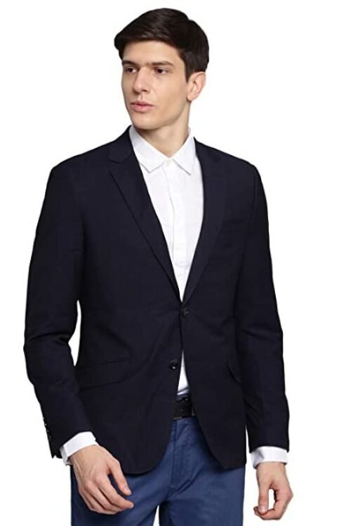 BRUUN & STENGADE Men Slim Fit Cotton Black Formal Blazer (8901234166895_$P)