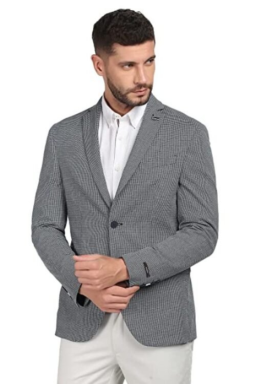 blackberrys Structured Polyester Cotton Slim Fit Mens Casual Wear Jacket