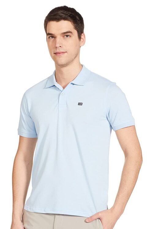 Arrow Sports Solid Half Sleeve Polo T-Shirt Light Blue