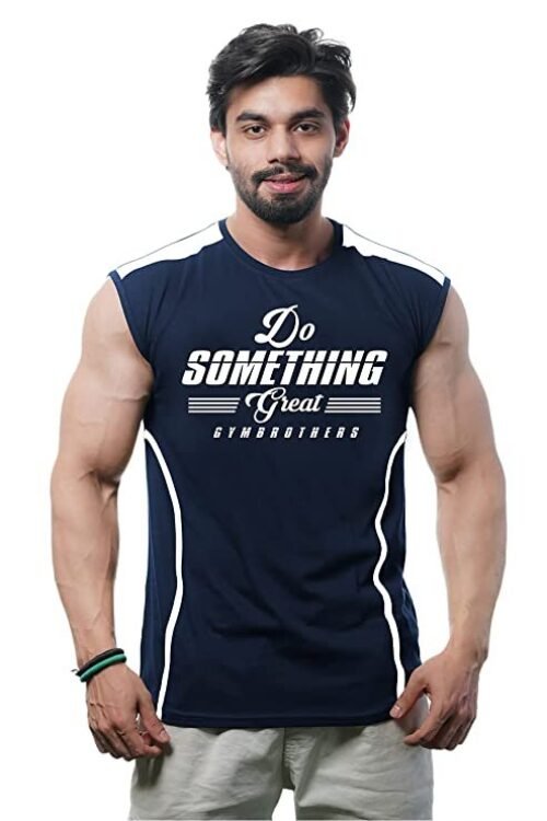 GYMBROTHERS Men’s Gym Vest Tanktop for Workout, Bodybuilding, Fitness & Training Do Something Great